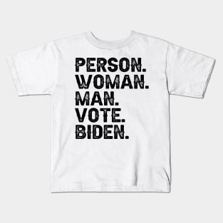 Person Man Woman Vote Biden Kids T-Shirt